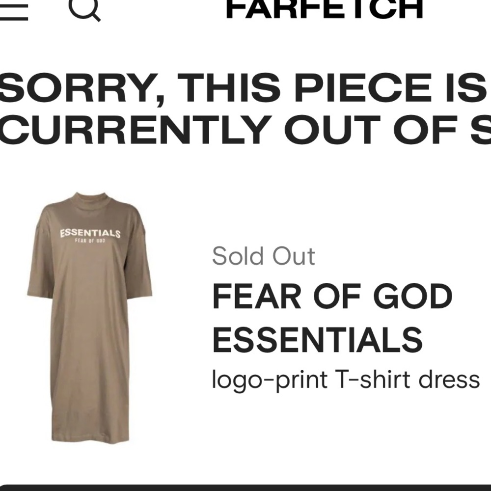 BNWT Essentials Fear of God Shirt Dress XS - Picture 2 of 4